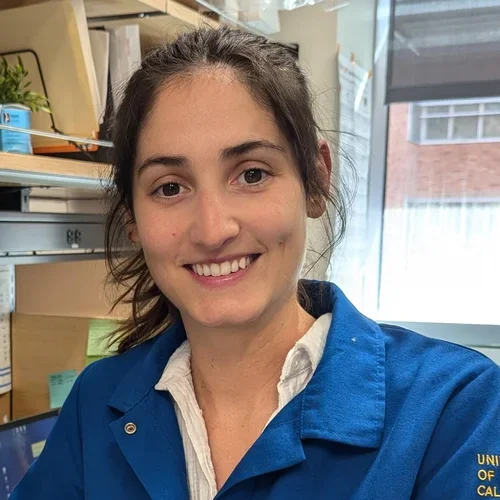 Elena Rodriguez Sanchez, PhD, in lab